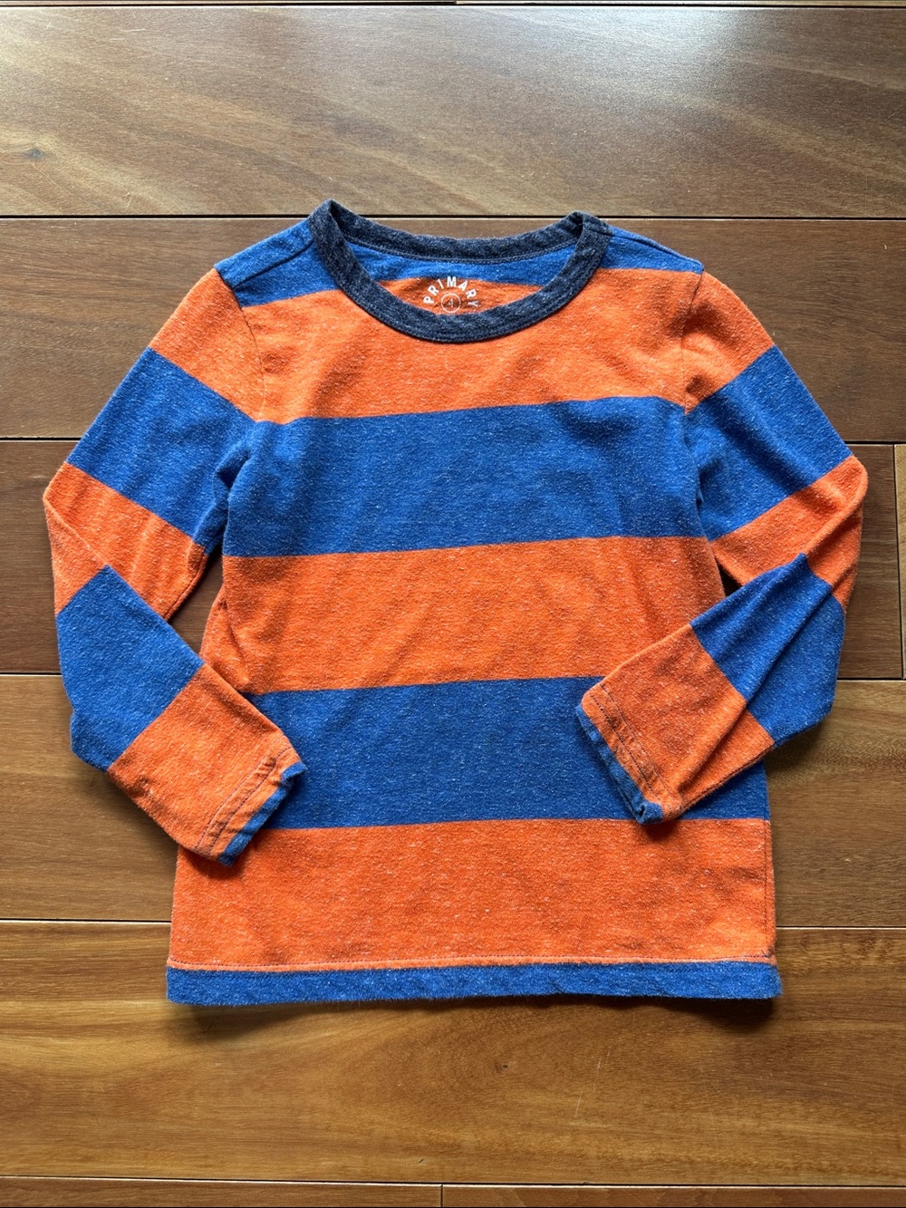 Primary Orange and Blue Striped Long-Sleeve Tee 4T Unisex